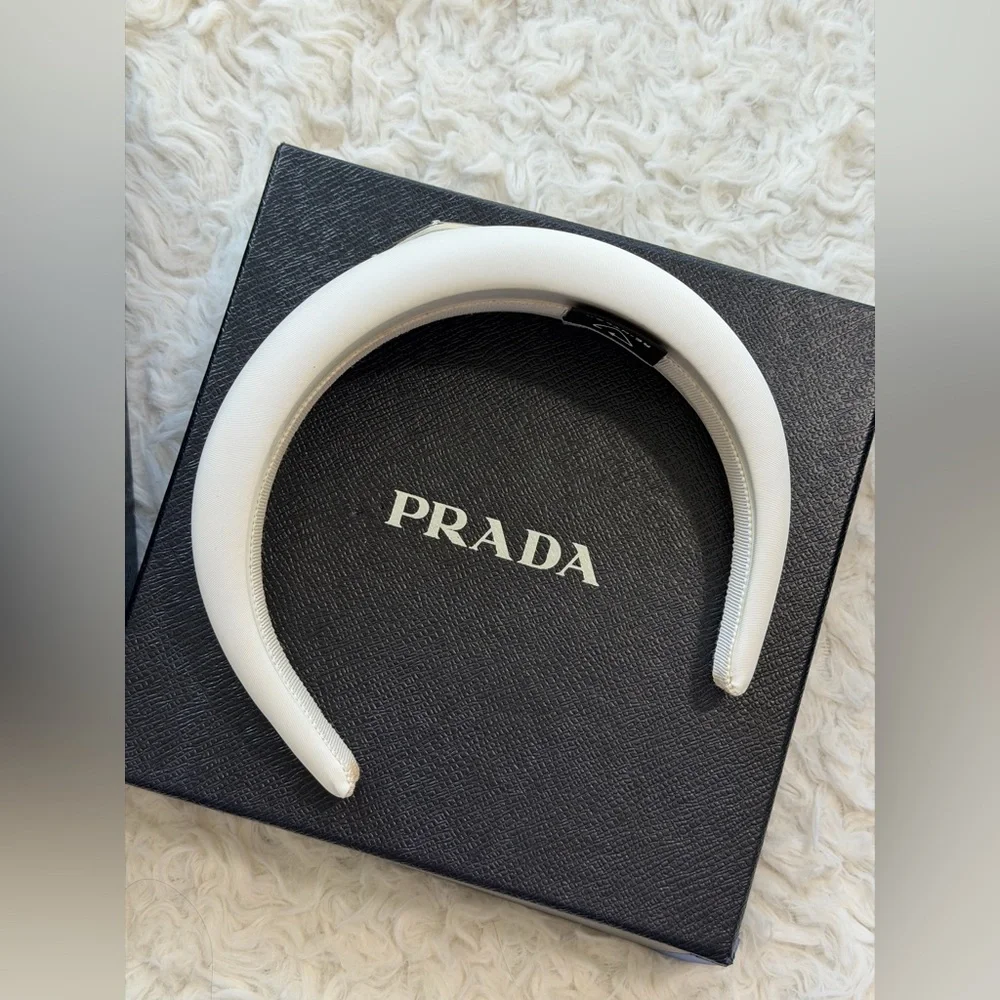 Authentic Prada White Re-Nylon Headband with full set - Picture 16 of 16